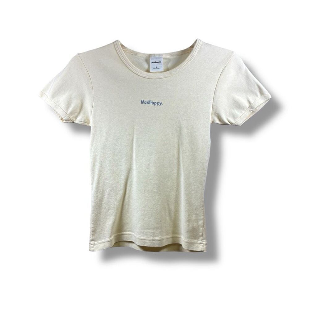 Madhappy Classic Short Sleeve Shrunken Tee in Light Yellow Size S